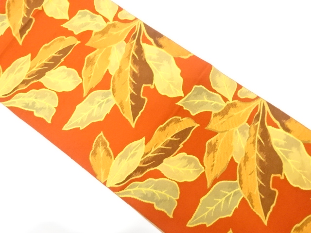 本場筑前博多　木の葉模様織り出し　名古屋帯